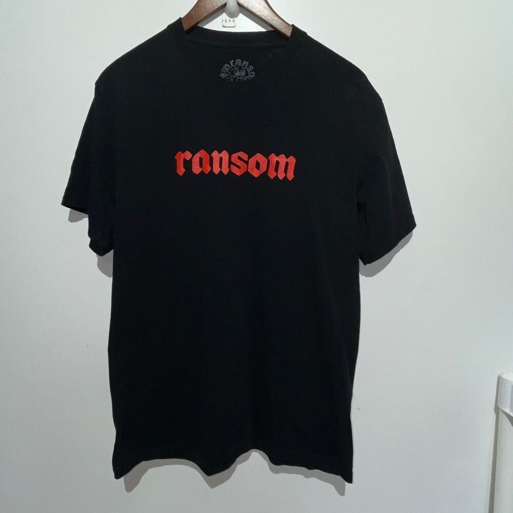 Ransom Men's Black‎ Crew Neck Short Sleeve Skull Graphic T-Shirt Size Medium